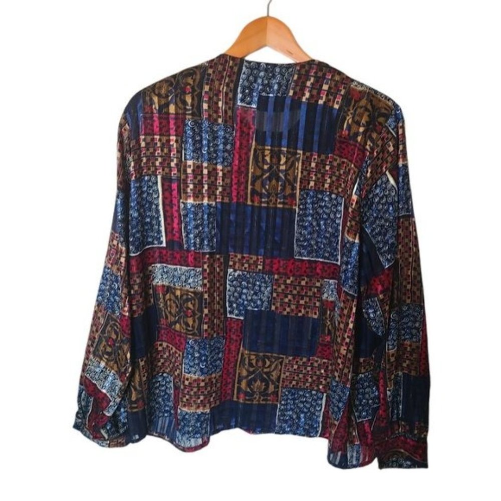 Yves St. Clair 2 Vintage Blouse 18W Striped Button - Picture 5 of 11